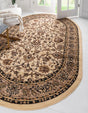 Ivory 5' 3 x 8' Sialk Hill Oval Area Rug 100% Polypropylene Durable Easy Clean Classic Traditional Design Carpet for Interior Design for Sale at Rug Engine