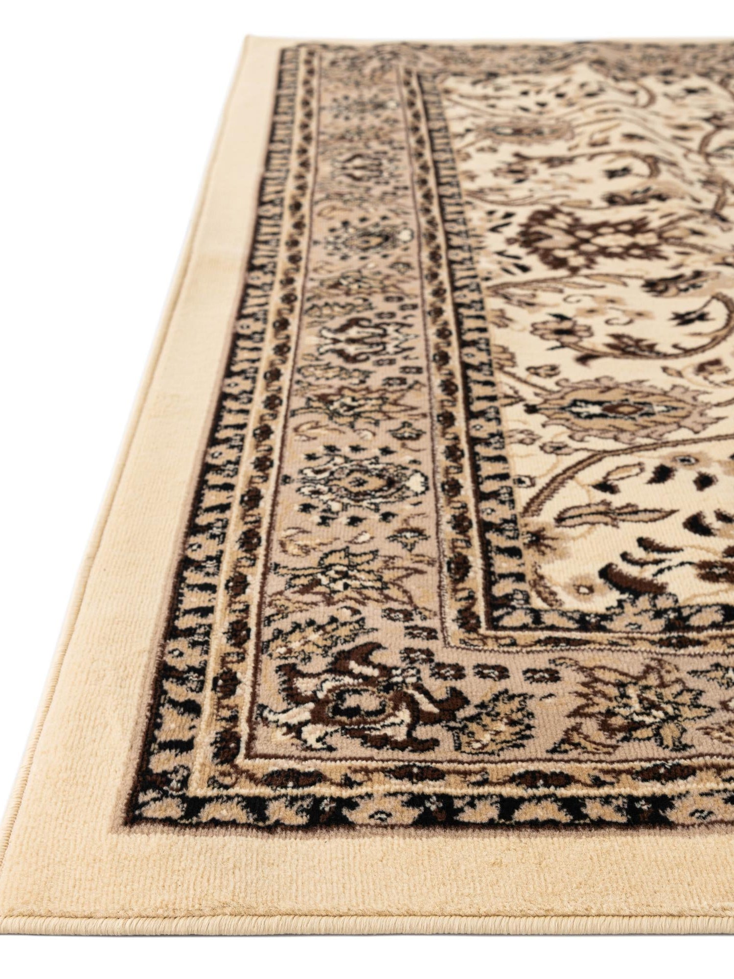 Ivory 5' 3 x 5' 3 Sialk Hill Octagon Area Rug 100% Polypropylene Durable Easy Clean Classic Traditional Design Carpet for Interior Design for Sale at Rug Engine