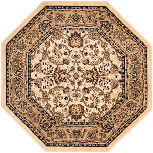 Ivory 5' 3 x 5' 3 Sialk Hill Octagon Area Rug 100% Polypropylene Durable Easy Clean Classic Traditional Design Carpet for Interior Design for Sale at Rug Engine