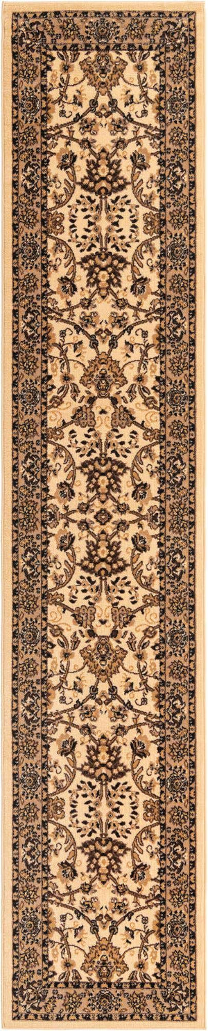 Ivory 2' 7 x 13' 1 Sialk Hill Runner Area Rug 100% Polypropylene Durable Easy Clean Classic Traditional Design Carpet for Interior Design for Sale at Rug Engine