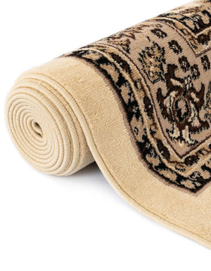 Ivory 2' 7 x 13' 1 Sialk Hill Runner Area Rug 100% Polypropylene Durable Easy Clean Classic Traditional Design Carpet for Interior Design for Sale at Rug Engine