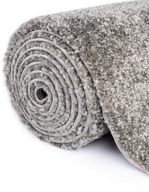 Gray 10' x 10' Solo Square Area Rug Thick Soft Touch Fluffy & Plush Shaggy Pile