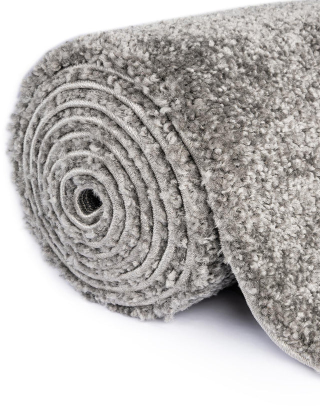 Gray 10' x 10' Solo Square Area Rug Thick Soft Touch Fluffy & Plush Shaggy Pile