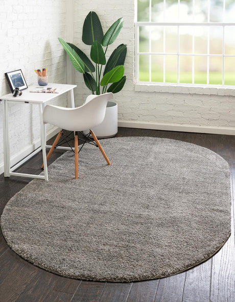 Gray 8' x 10' Solo Oval Rug