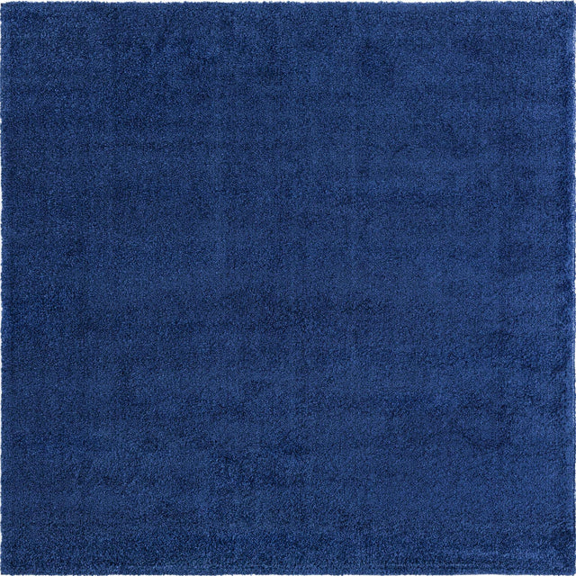Navy Blue 7' 11 x 7' 11 Solo Square Area Rug Thick Soft Touch Fluffy & Plush Shaggy Pile
