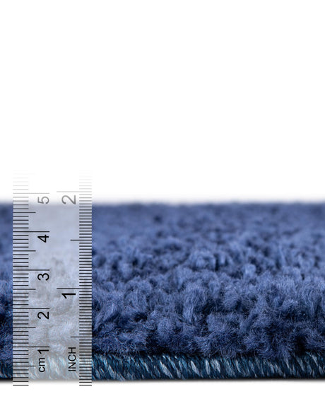 Navy Blue 10' x 10' Solo Square Area Rug Thick Soft Touch Fluffy & Plush Shaggy Pile Durable Minimalist Carpet for Classic Interior Design for Sale at Rug Engine