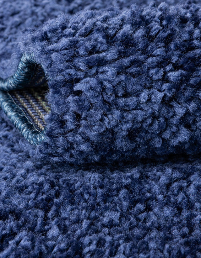 Navy Blue 10' x 10' Solo Square Area Rug Thick Soft Touch Fluffy & Plush Shaggy Pile