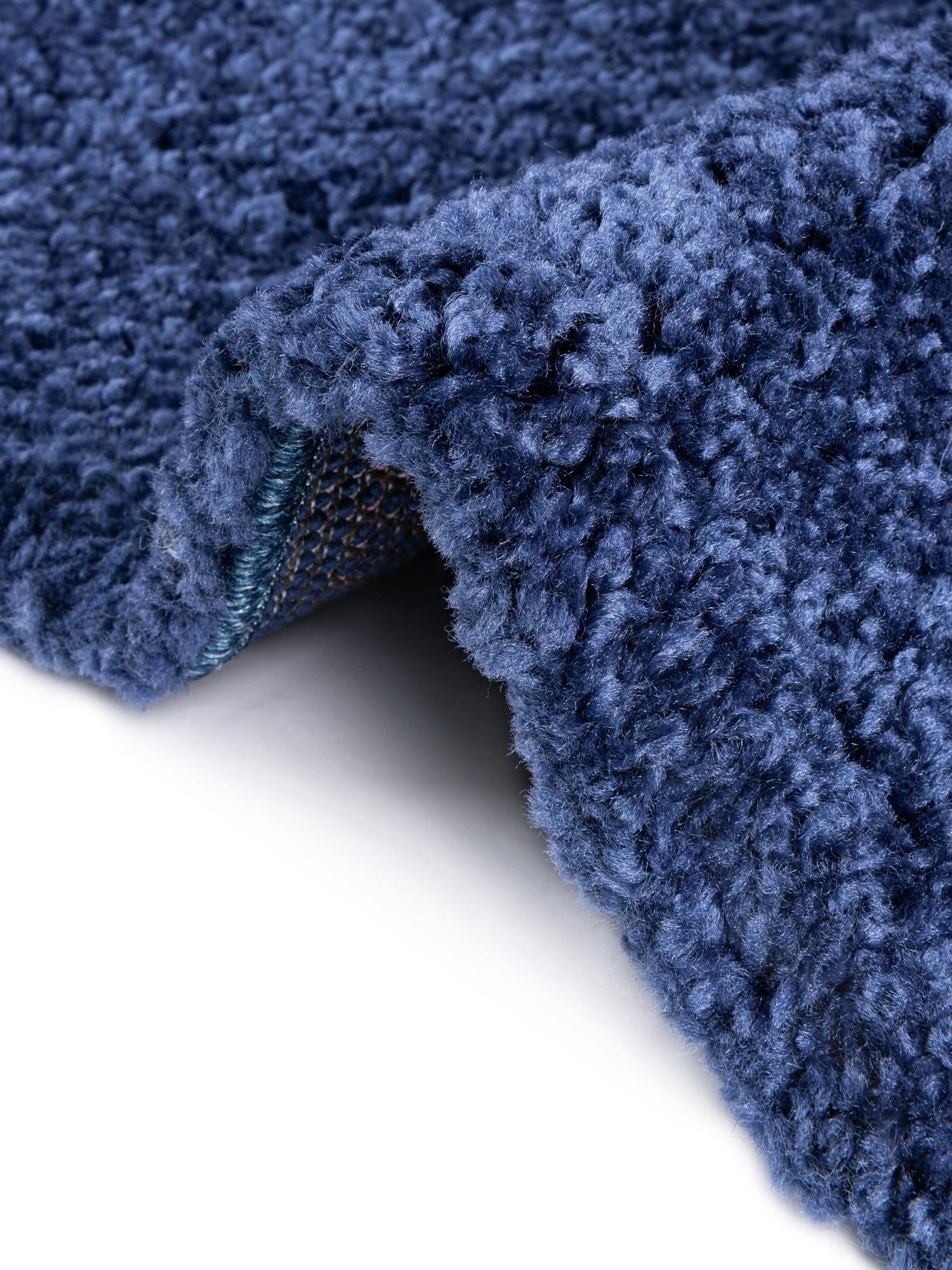Navy Blue 10' x 10' Solo Square Area Rug Thick Soft Touch Fluffy & Plush Shaggy Pile Durable Minimalist Carpet for Classic Interior Design for Sale at Rug Engine