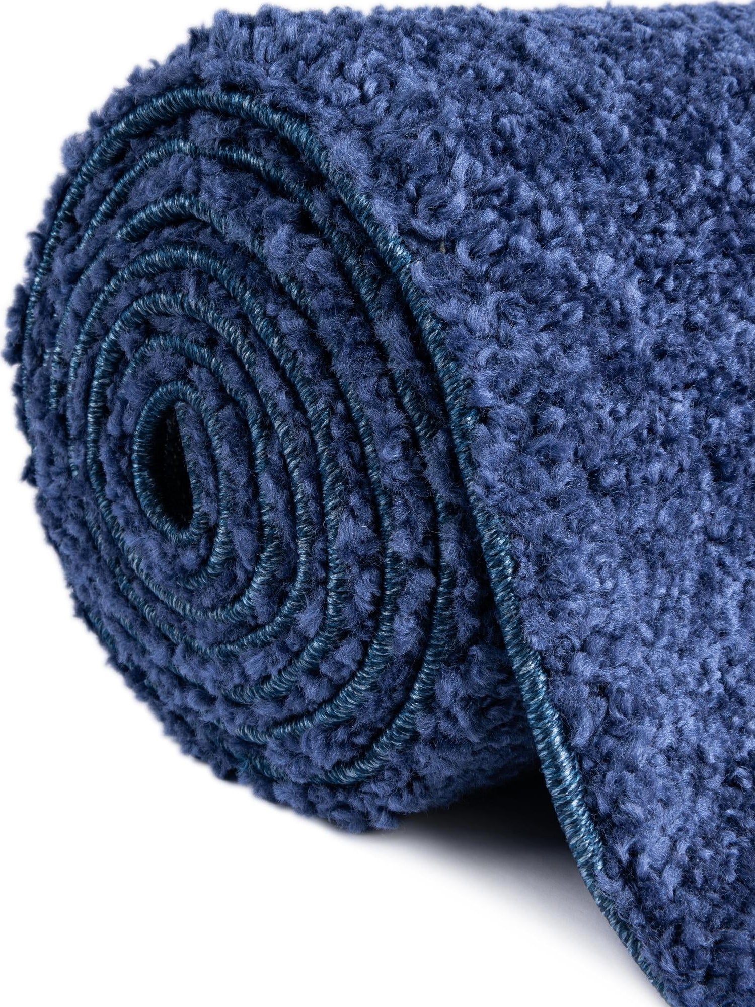 Navy Blue 10' x 10' Solo Square Area Rug Thick Soft Touch Fluffy & Plush Shaggy Pile Durable Minimalist Carpet for Classic Interior Design for Sale at Rug Engine