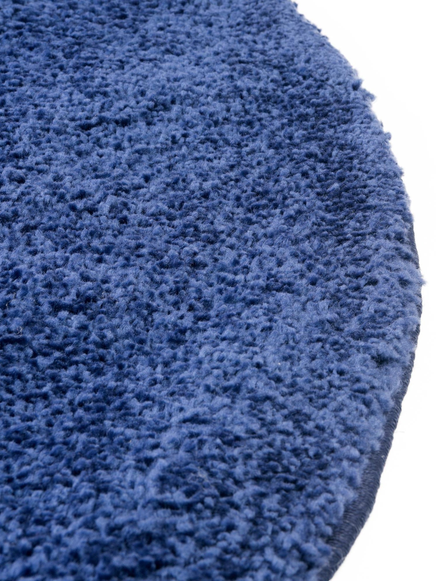Navy Blue 3' 3 x 5' 3 Solo Oval Area Rug Thick Soft Touch Fluffy & Plush Shaggy Pile Durable Minimalist Carpet for Classic Interior Design for Sale at Rug Engine