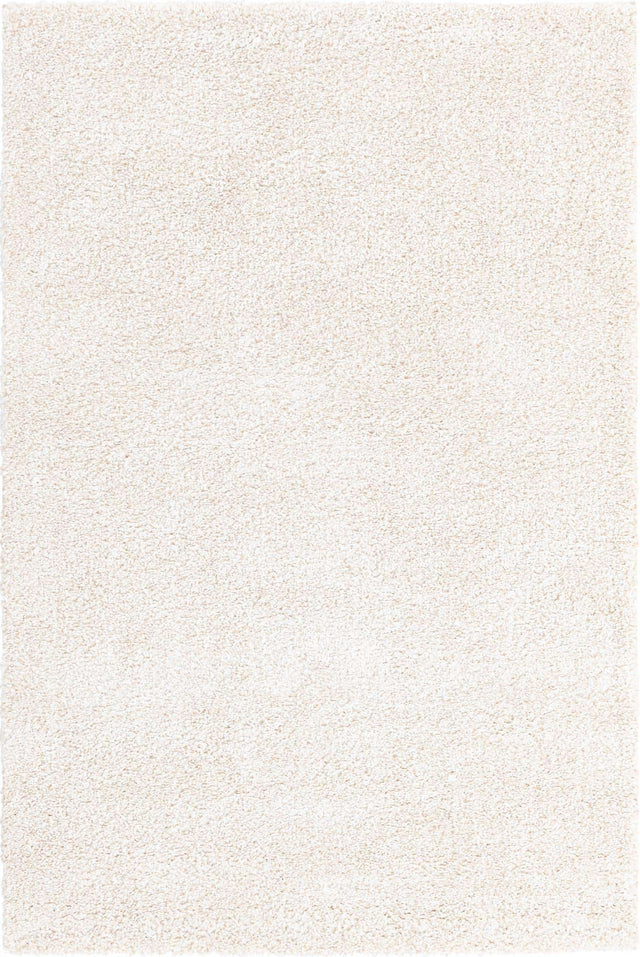 Ivory 4' x 6' Solo Rectangle Area Rug Thick Soft Touch Fluffy & Plush Shaggy Pile