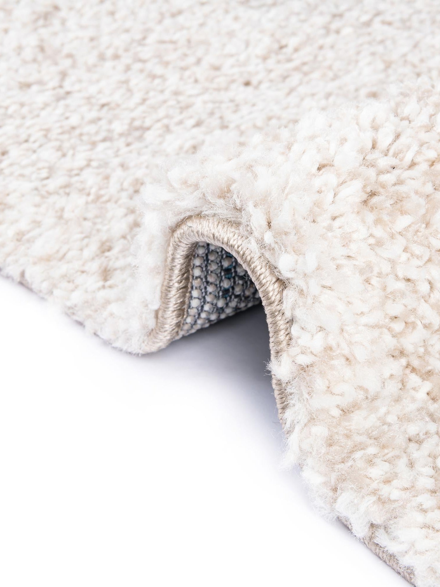 Ivory 4' x 4' Solo Square Area Rug Thick Soft Touch Fluffy & Plush Shaggy Pile