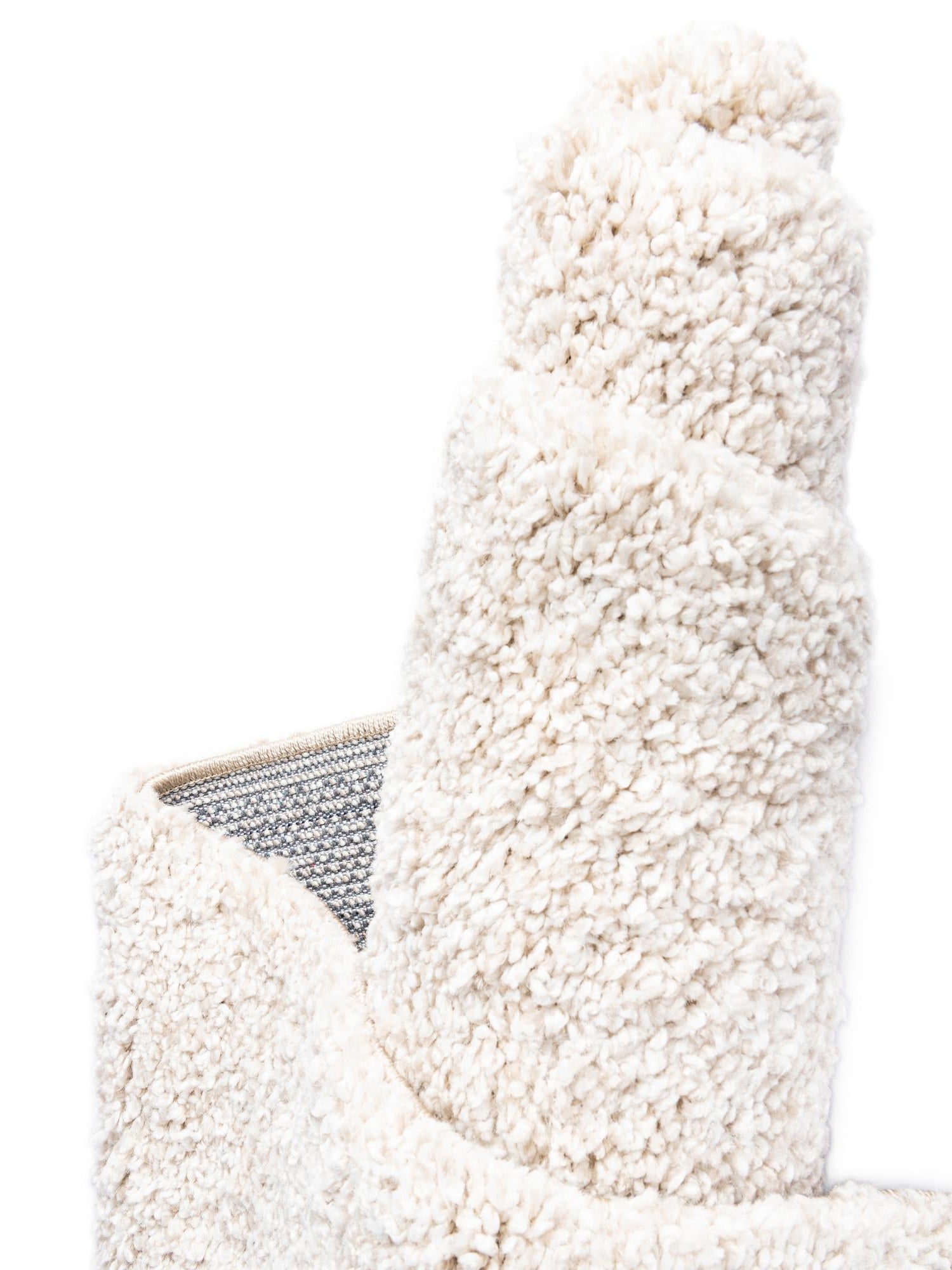 Ivory 4' x 4' Solo Square Area Rug Thick Soft Touch Fluffy & Plush Shaggy Pile