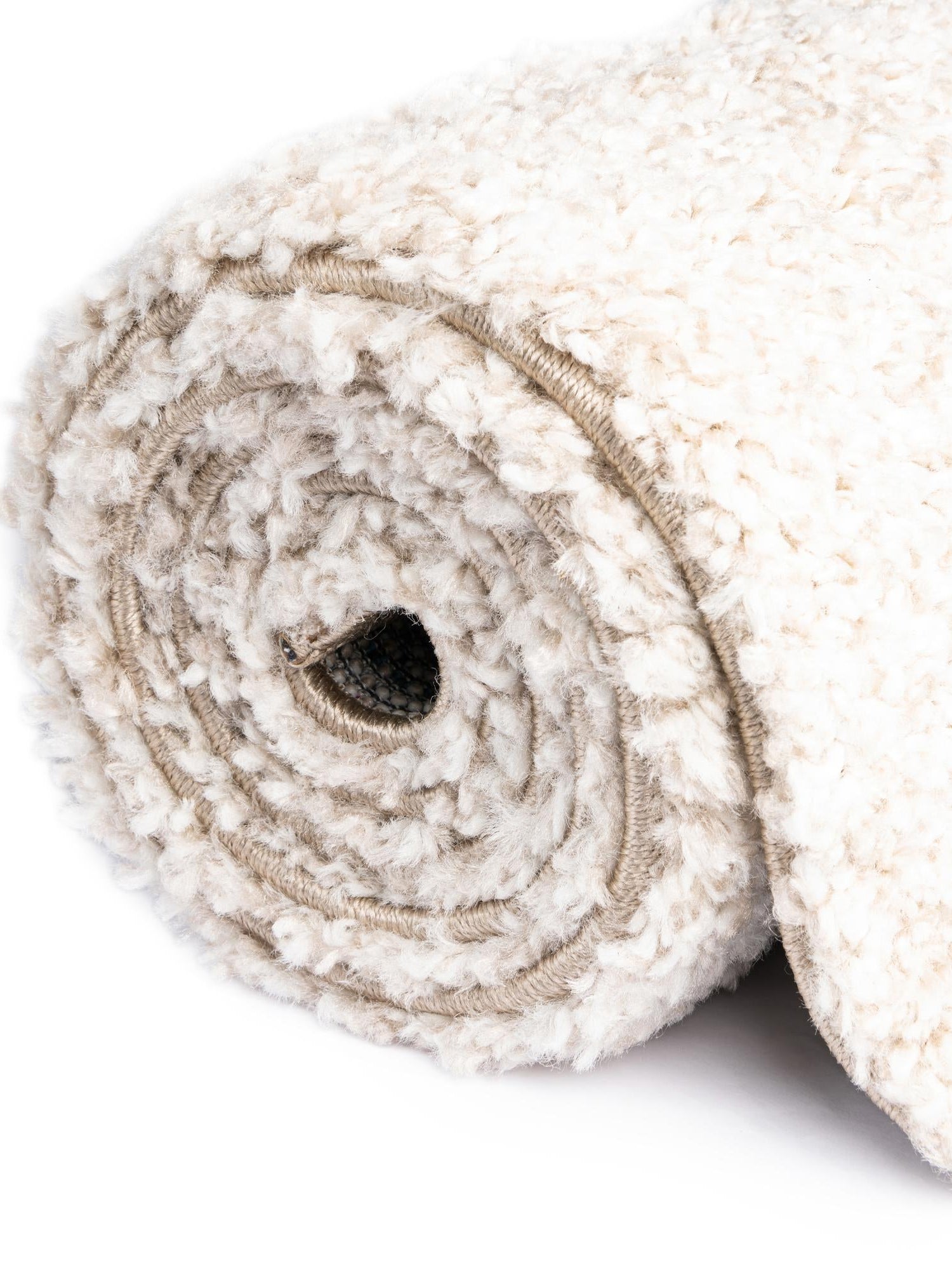 Ivory 4' x 4' Solo Square Area Rug Thick Soft Touch Fluffy & Plush Shaggy Pile