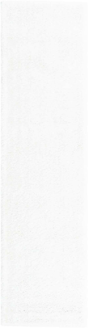 Snow White 2' 2 x 8' Solo Runner Area Rug Thick Soft Touch Fluffy & Plush Shaggy Pile