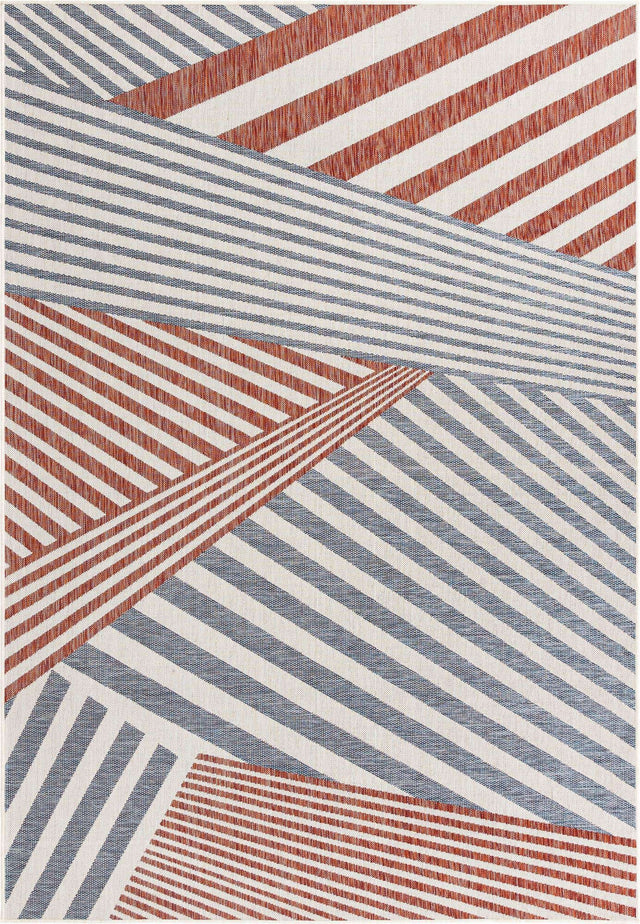 Blue 7' 1 x 10' Jill Zarin Outdoor Rectangle Area Rug Weather Resistant for Patio, Deck, Terrace, Balcony, Porch Durable 100% Polypropylene Carpet for Outside for Sale at Rug Engine