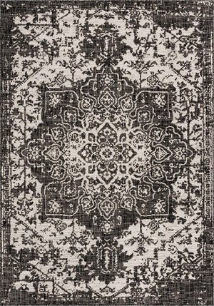 Charcoal Gray 7' 1 x 10' Jill Zarin Outdoor Rectangle Area Rug Weather Resistant for Patio, Deck, Terrace, Balcony, Porch Durable 100% Polypropylene Carpet for Outside for Sale at Rug Engine