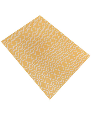 Yellow Ivory 7' 1 x 10' Jill Zarin Outdoor Rectangle Area Rug Weather Resistant for Patio, Deck, Terrace, Balcony, Porch Durable 100% Polypropylene Carpet for Outside for Sale at Rug Engine