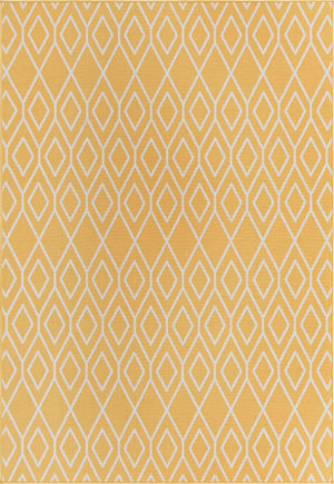 Yellow Ivory 7' 1 x 10' Jill Zarin Outdoor Rectangle Area Rug Weather Resistant for Patio, Deck, Terrace, Balcony, Porch Durable 100% Polypropylene Carpet for Outside for Sale at Rug Engine