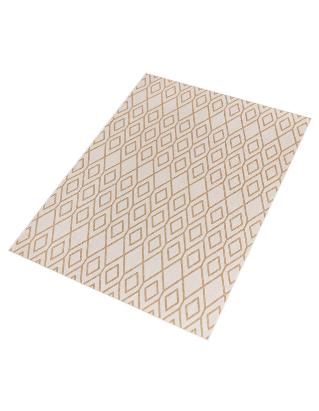 Beige 7' 1 x 10' Jill Zarin Outdoor Rectangle Area Rug Weather Resistant for Patio, Deck, Terrace, Balcony, Porch Durable 100% Polypropylene Carpet for Outside for Sale at Rug Engine