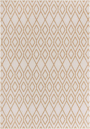 Beige 7' 1 x 10' Jill Zarin Outdoor Rectangle Area Rug Weather Resistant for Patio, Deck, Terrace, Balcony, Porch Durable 100% Polypropylene Carpet for Outside for Sale at Rug Engine