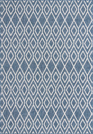 Blue 7' 1 x 10' Jill Zarin Outdoor Rectangle Area Rug Weather Resistant for Patio, Deck, Terrace, Balcony, Porch Durable 100% Polypropylene Carpet for Outside for Sale at Rug Engine
