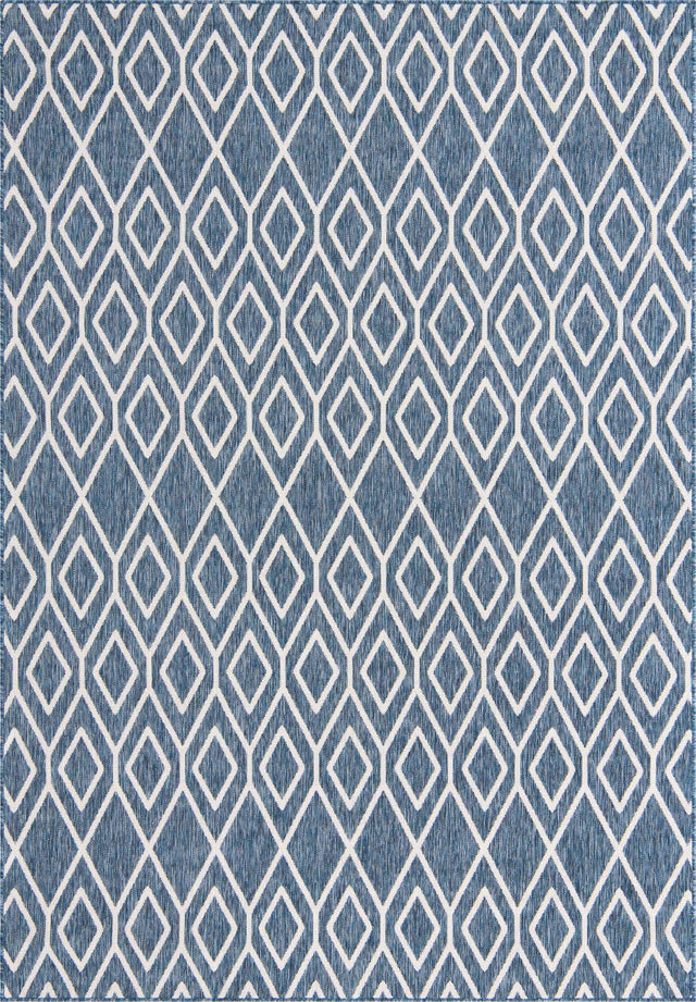 Blue 7' 1 x 10' Jill Zarin Outdoor Rectangle Area Rug Weather Resistant for Patio, Deck, Terrace, Balcony, Porch Durable 100% Polypropylene Carpet for Outside for Sale at Rug Engine