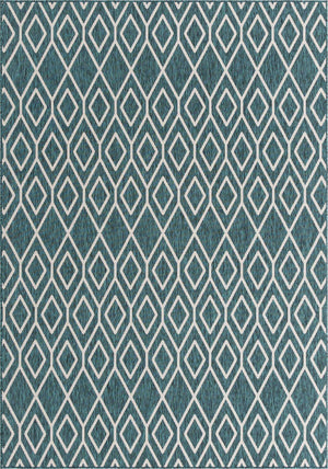 Teal 7' 1 x 10' Jill Zarin Outdoor Rectangle Area Rug Weather Resistant for Patio, Deck, Terrace, Balcony, Porch Durable 100% Polypropylene Carpet for Outside for Sale at Rug Engine