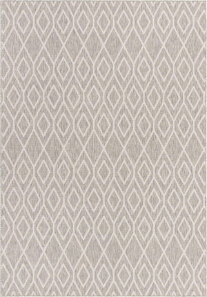 Gray Cream 7' 1 x 10' Jill Zarin Outdoor Rectangle Area Rug Weather Resistant for Patio, Deck, Terrace, Balcony, Porch Durable 100% Polypropylene Carpet for Outside for Sale at Rug Engine