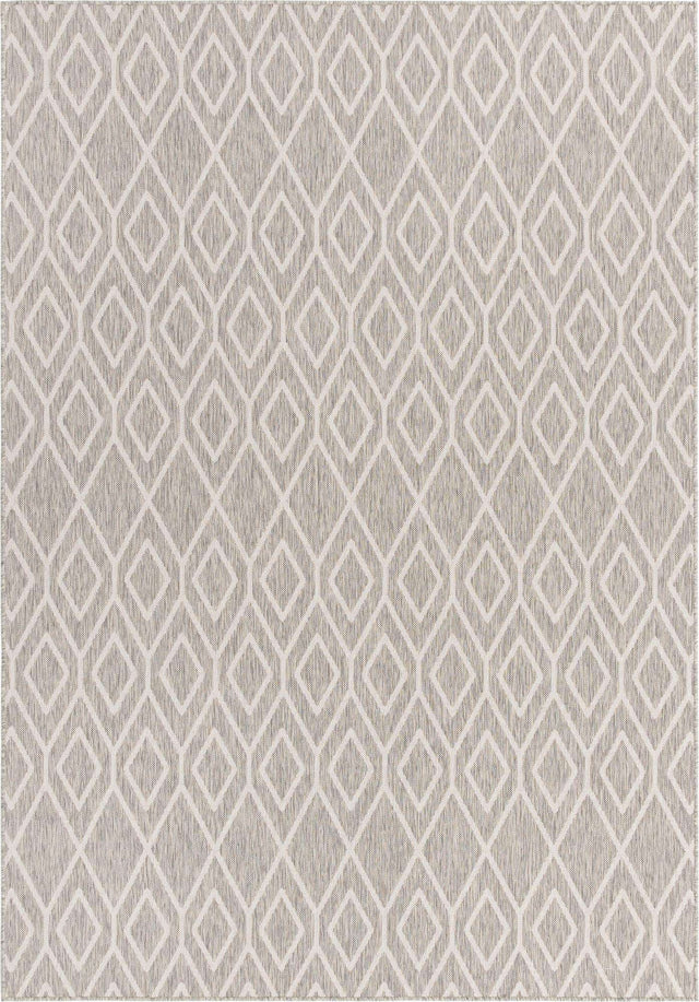 Gray Cream 7' 1 x 10' Jill Zarin Outdoor Rectangle Area Rug Weather Resistant for Patio, Deck, Terrace, Balcony, Porch Durable 100% Polypropylene Carpet for Outside for Sale at Rug Engine