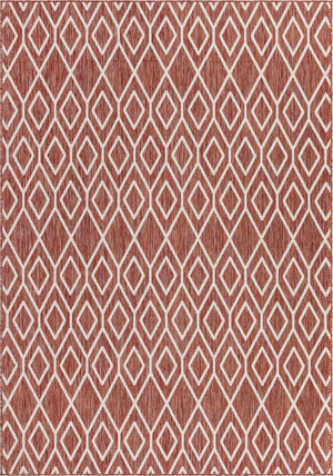 Rust Red 7' 1 x 10' Jill Zarin Outdoor Rectangle Area Rug Weather Resistant for Patio, Deck, Terrace, Balcony, Porch Durable 100% Polypropylene Carpet for Outside for Sale at Rug Engine