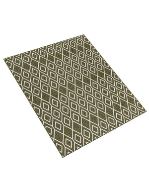 Green 7' 1 x 10' Jill Zarin Outdoor Rectangle Area Rug Weather Resistant for Patio, Deck, Terrace, Balcony, Porch Durable 100% Polypropylene Carpet for Outside for Sale at Rug Engine