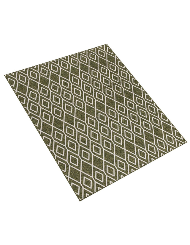 Green 7' 1 x 10' Jill Zarin Outdoor Rectangle Area Rug Weather Resistant for Patio, Deck, Terrace, Balcony, Porch Durable 100% Polypropylene Carpet for Outside for Sale at Rug Engine