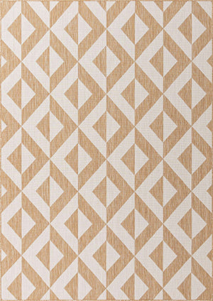 Beige 7' 1 x 10' Jill Zarin Outdoor Rectangle Area Rug Weather Resistant for Patio, Deck, Terrace, Balcony, Porch Durable 100% Polypropylene Carpet for Outside for Sale at Rug Engine