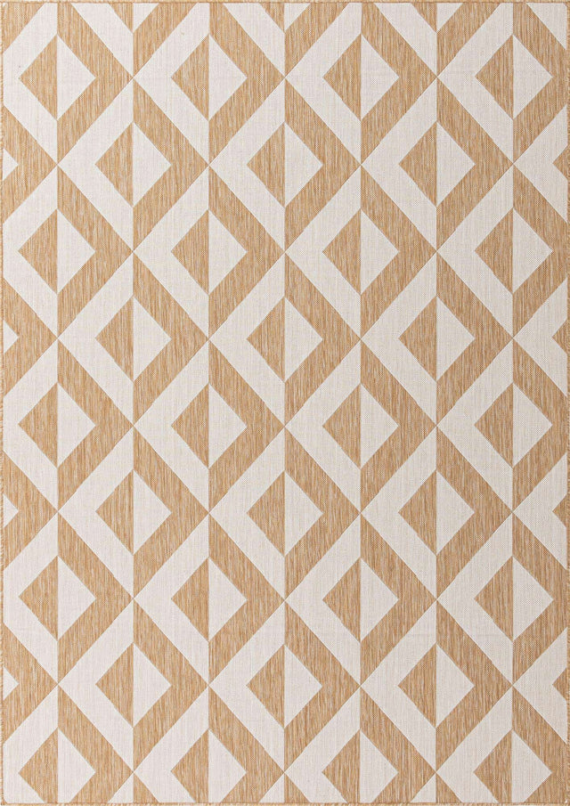Beige 7' 1 x 10' Jill Zarin Outdoor Rectangle Area Rug Weather Resistant for Patio, Deck, Terrace, Balcony, Porch Durable 100% Polypropylene Carpet for Outside for Sale at Rug Engine