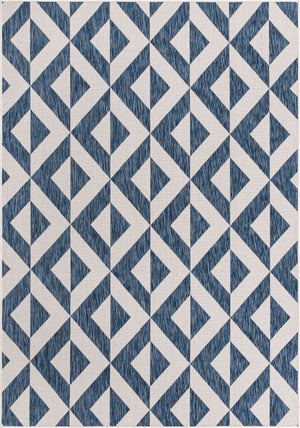 Blue 7' 1 x 10' Jill Zarin Outdoor Rectangle Area Rug Weather Resistant for Patio, Deck, Terrace, Balcony, Porch Durable 100% Polypropylene Carpet for Outside for Sale at Rug Engine