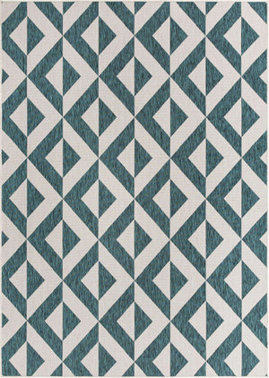 Teal 7' 1 x 10' Jill Zarin Outdoor Rectangle Area Rug Weather Resistant for Patio, Deck, Terrace, Balcony, Porch Durable 100% Polypropylene Carpet for Outside for Sale at Rug Engine