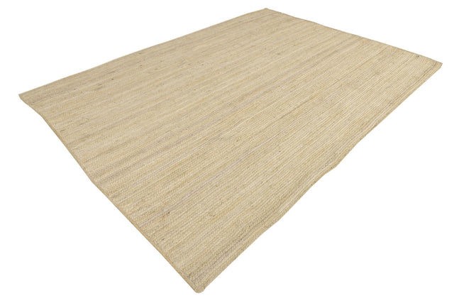 White 7' 1 x 10' Braided Jute Rectangle Rug