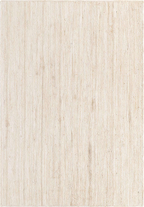 White 6' 1 x 9' Braided Jute Rectangle Rug