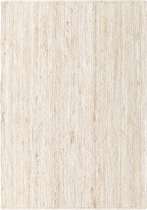 White 4' 1 x 6' 1 Braided Jute Rectangle Rug