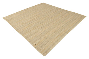 White 8' x 8' Braided Jute Square Rug