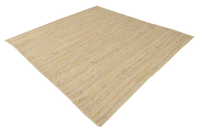 White 8' x 8' Braided Jute Square Rug