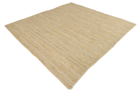 White 8' x 8' Braided Jute Square Area Rug 100% Jute Hand Braided Natural Eco-Friendly Boho Style Carpet for Living Rooms Dining Office Space Dorms for Sale at Rug Engine