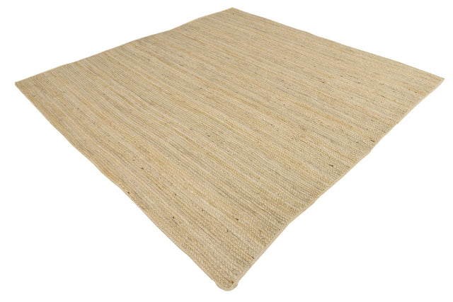 White 8' x 8' Braided Jute Square Rug
