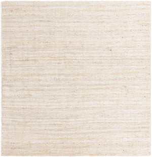 White 8' x 8' Braided Jute Square Rug
