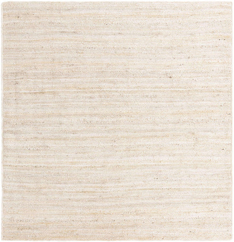 White 8' x 8' Braided Jute Square Rug