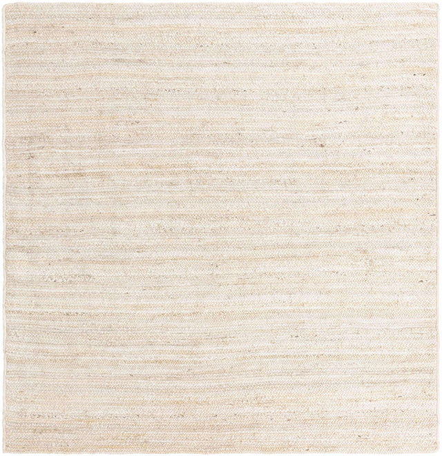 White 8' x 8' Braided Jute Square Rug