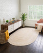 White 8' x 10' Braided Jute Oval Rug