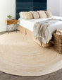 White 3' 3 x 3' 3 Braided Jute Round Rug