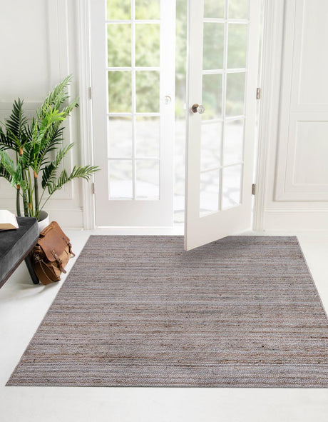 Gray 8' x 8' Braided Jute Square Rug